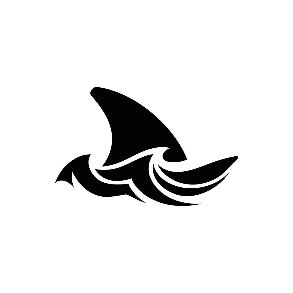 Shark Fin Icon Minimal Ocean Predator Silhouette vector