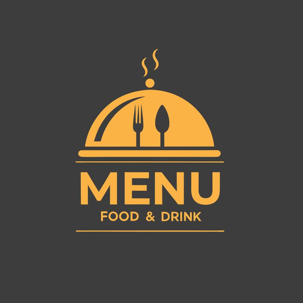 Restaurant menu design with cloche and utensils vector
