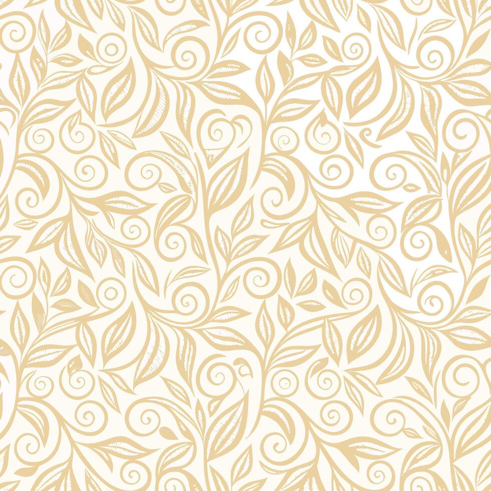 Subtle vintage floral swirl pattern background vector