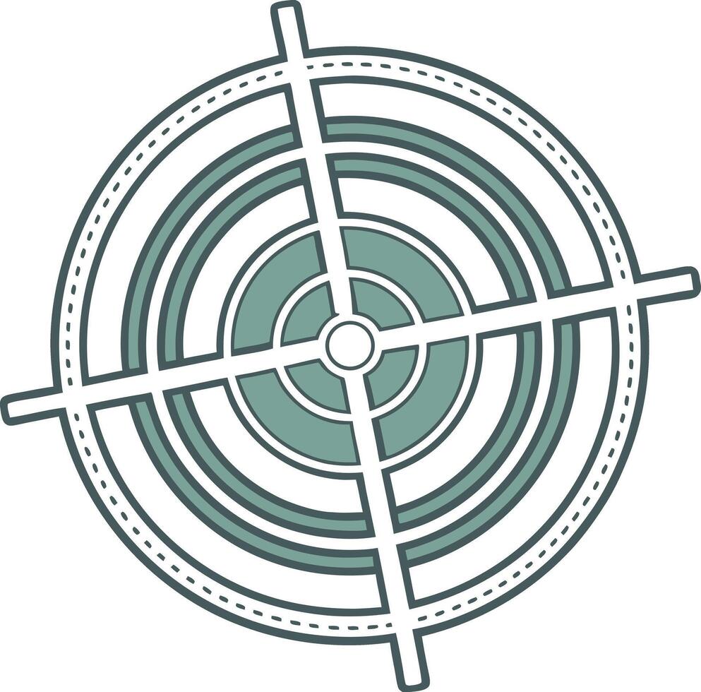 Circular target with crosshairs and concentric rings vector