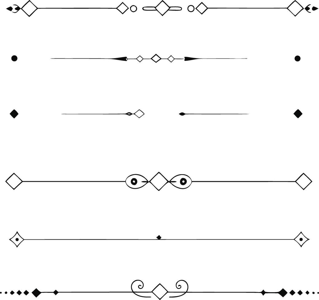 Elegant decorative line dividers and ornaments in black and white vector