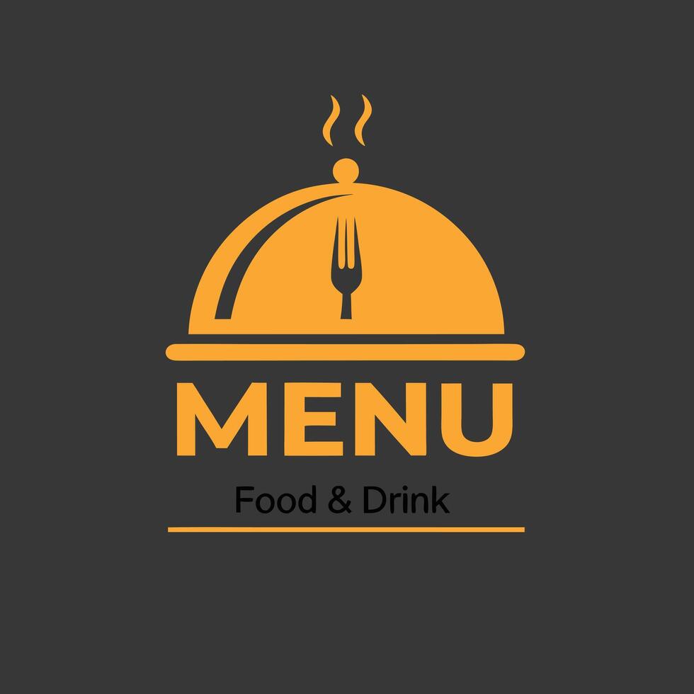 Restaurant menu icon with food cloche and utensils vector