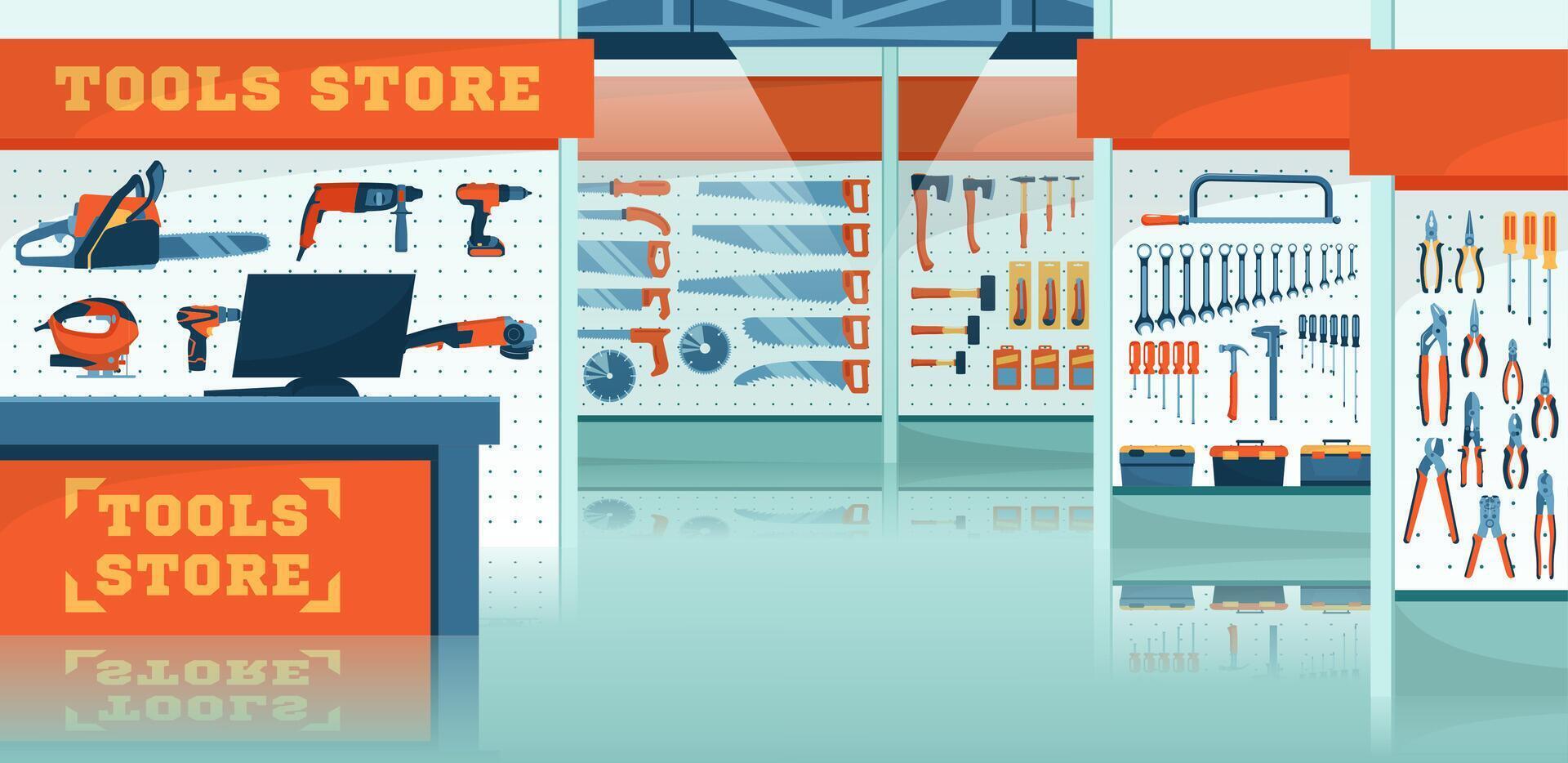 Interior view of tool store vector