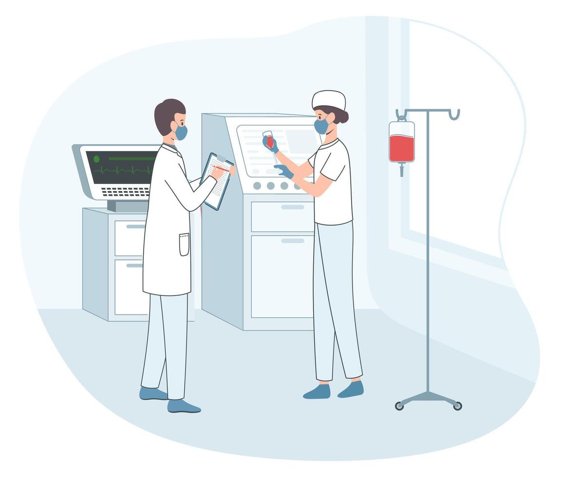 Doctors discussing patient care vector