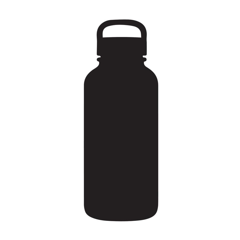 Black silhouette of a water bottle with a handle container vector