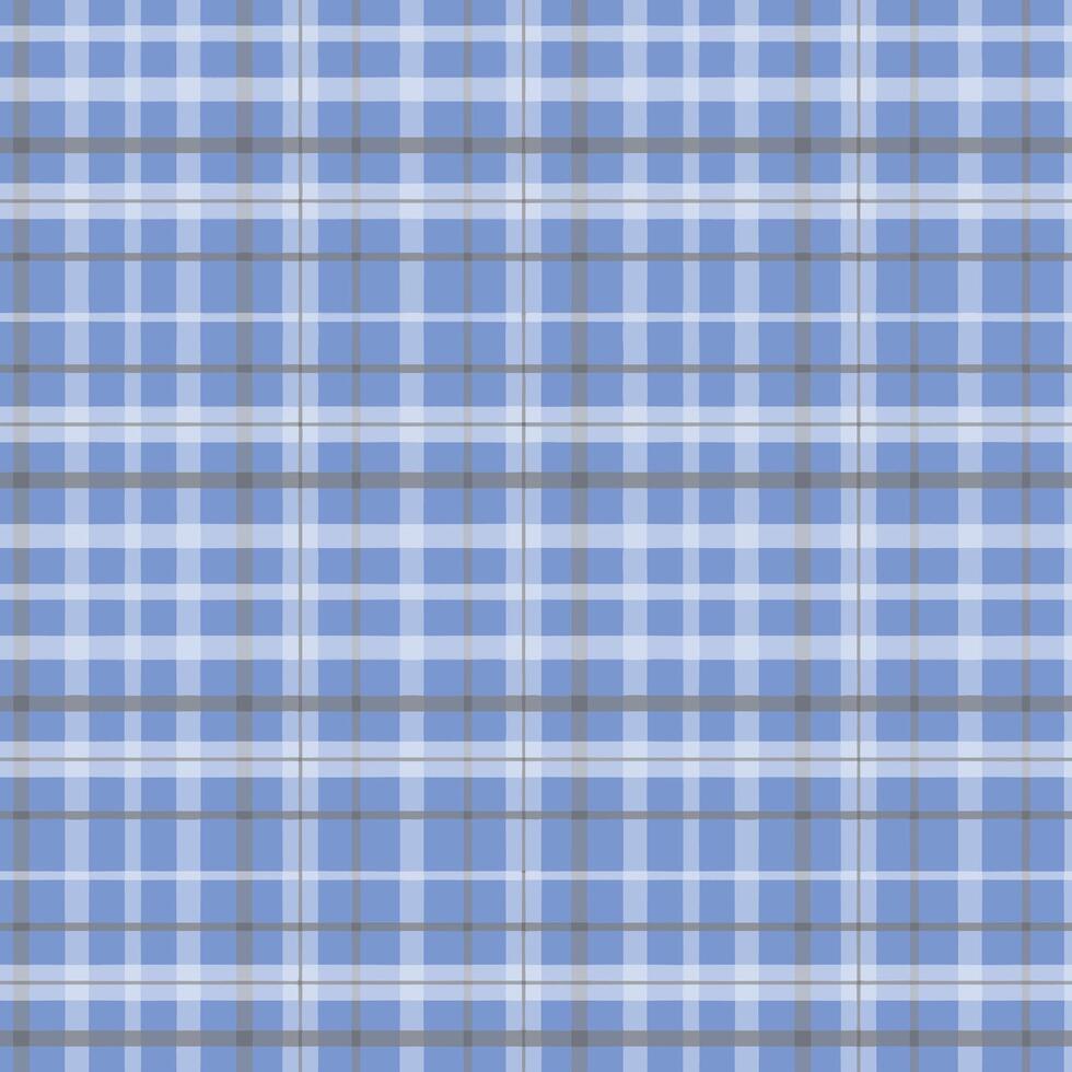 Blue Plaid Fabric Texture with Grid Lines vector