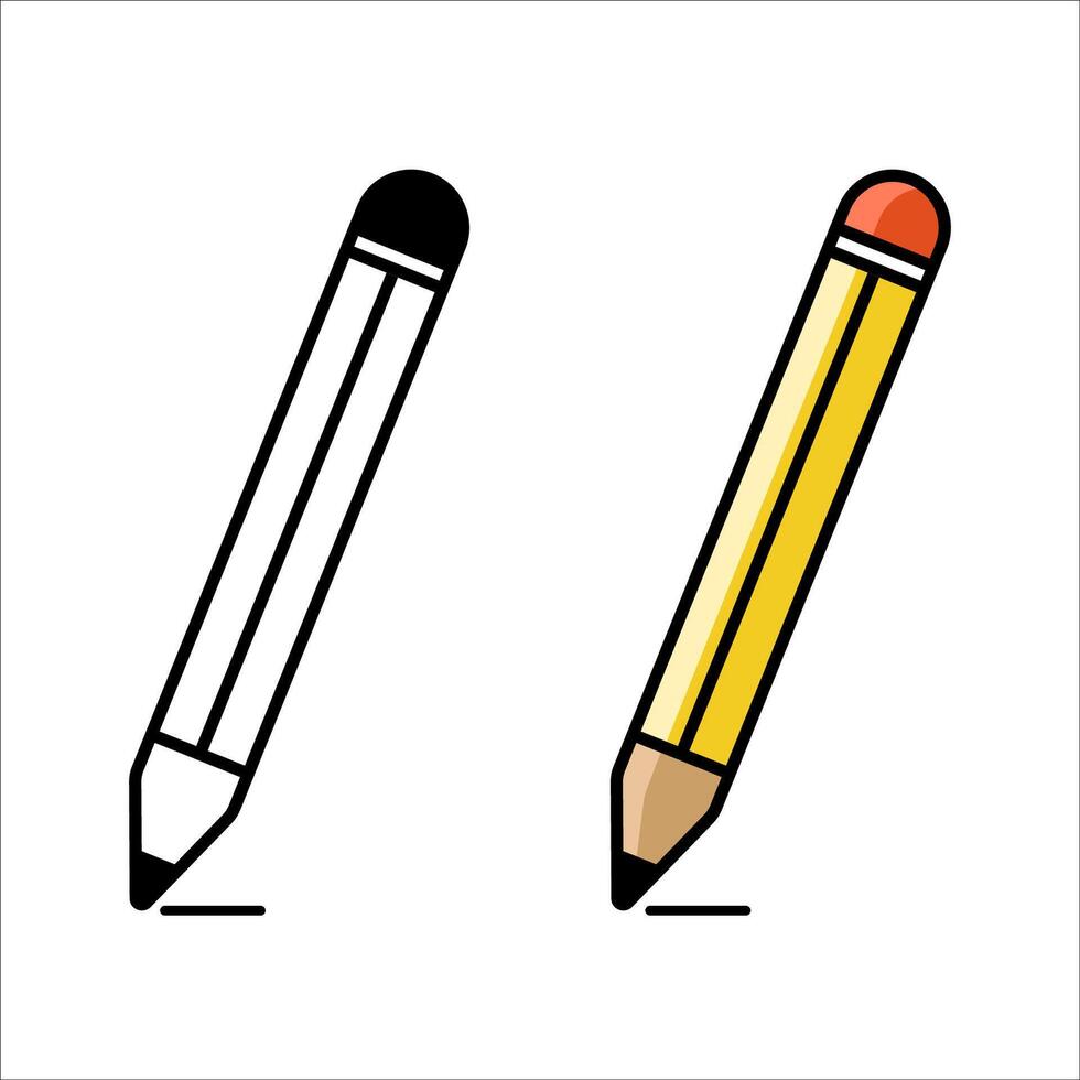 Pencil icon set. for mobile concept and web design. illustration on white background Pro vector