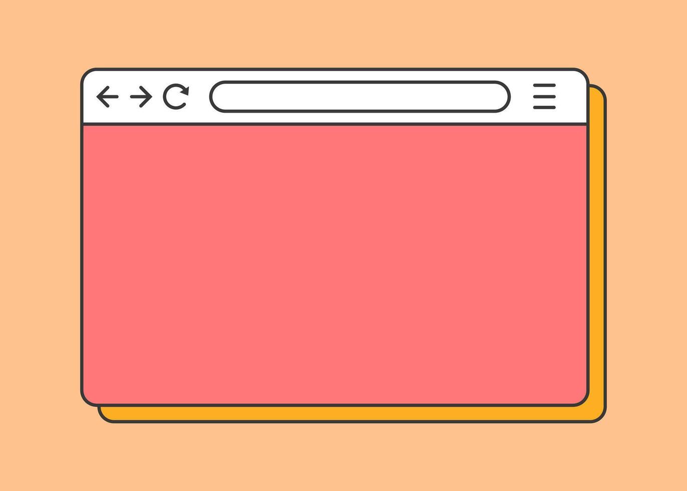 Mockup of web window in simple linear design graphic vector