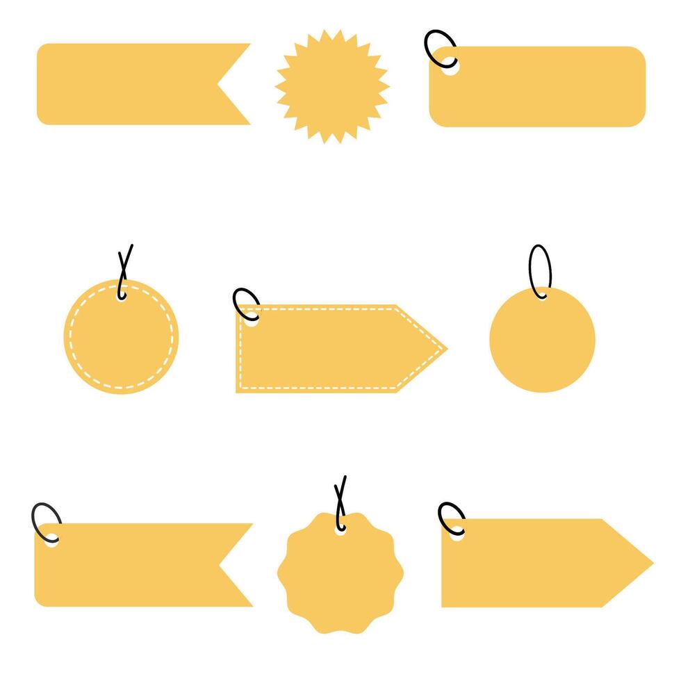 Price tag collection. Brown price tag set vector