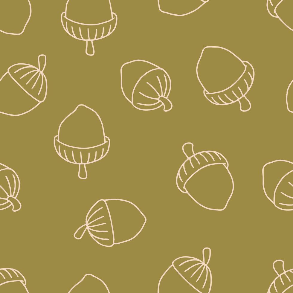 Outline Nut Seamless Pattern Background for Surface Print Fabric Fashion Wrapping vector