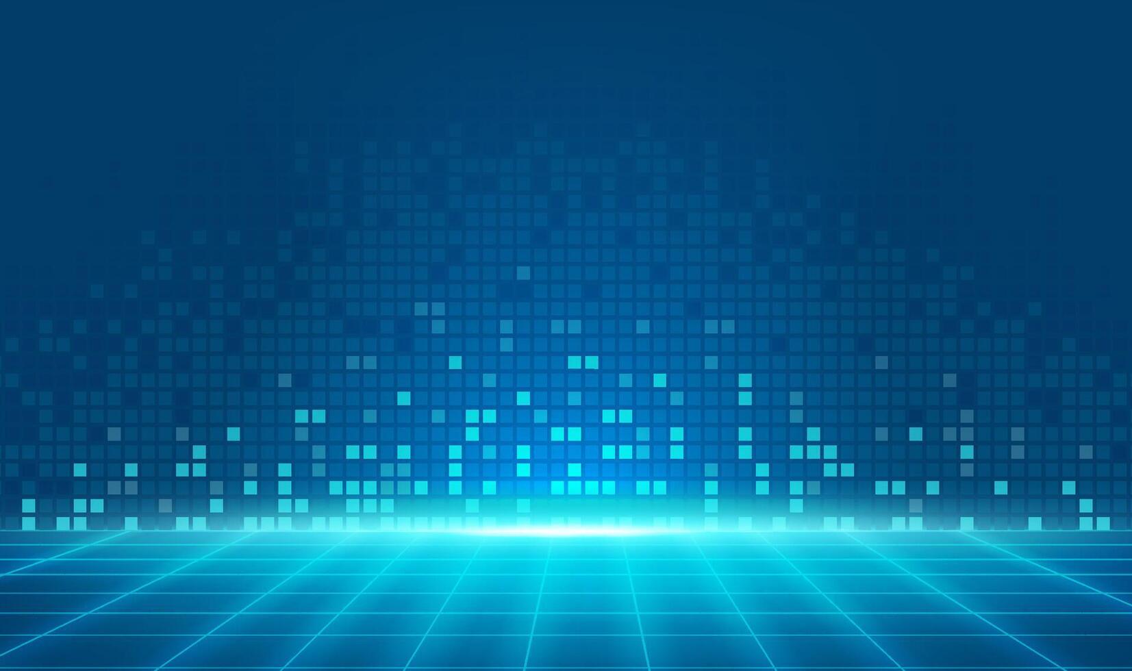 Blue digital geometric pattern background vector