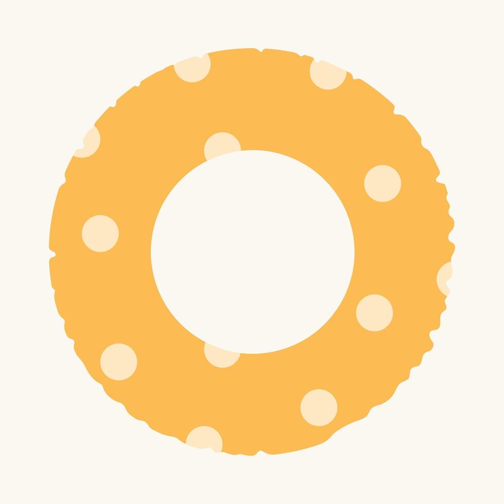 Yellow polka dot swimming ring. Isolated element for design. Summer, vacation, rest concept. vector
