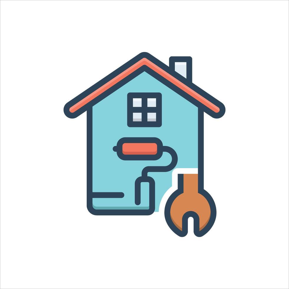 Color icon home-repair vector