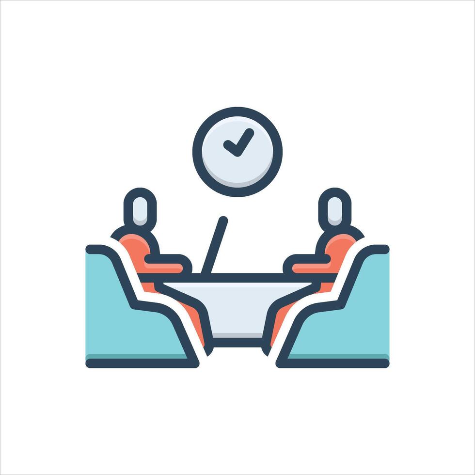 Color icon interview vector