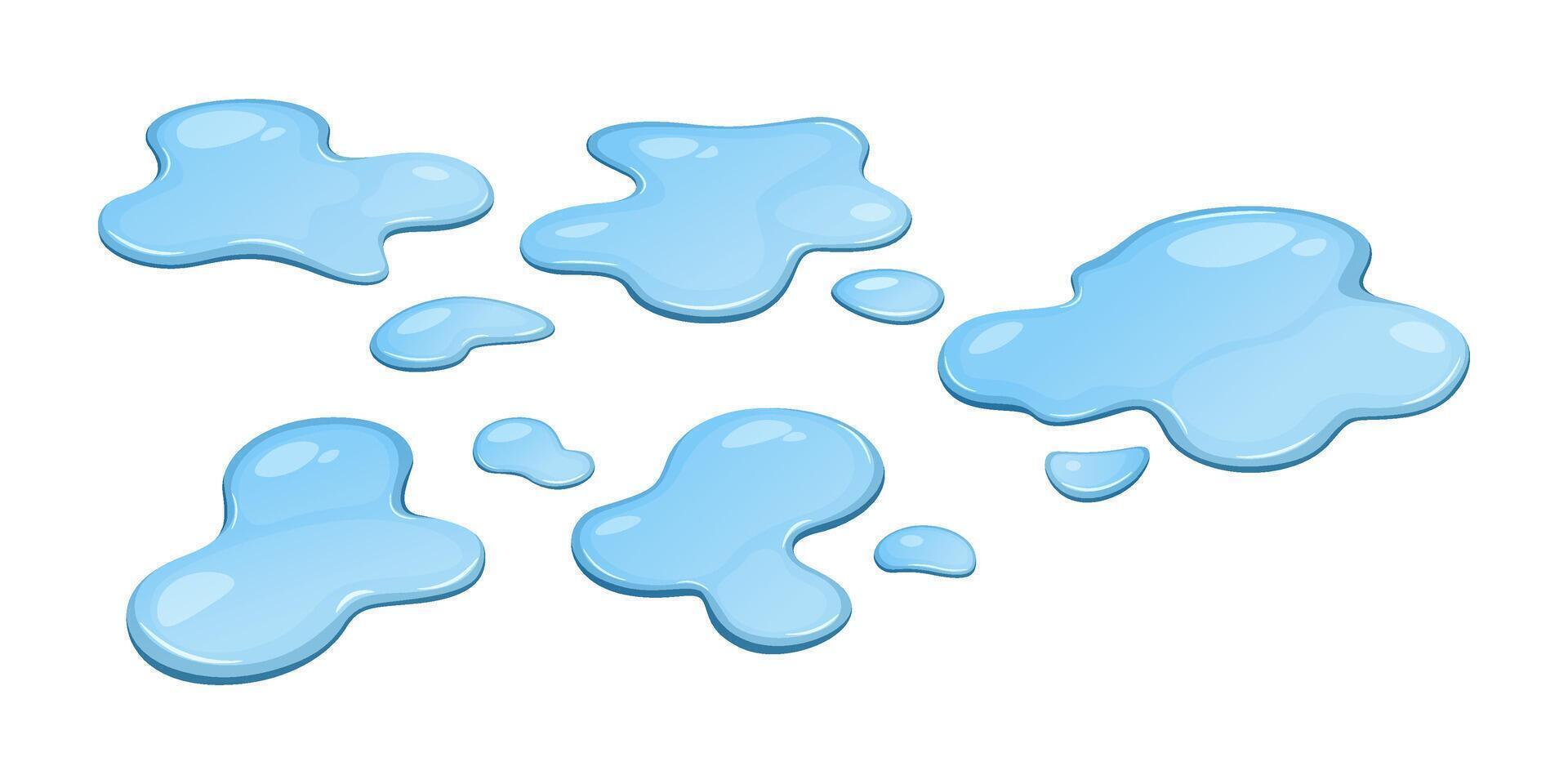 Water spill. Water puddle isolated on white background. vector