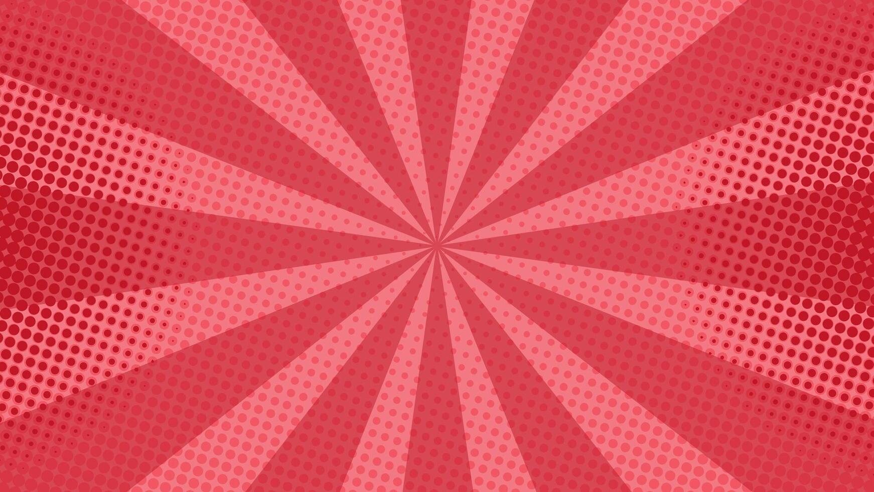 Sunlight style halftone red comic background with gradient. Suitable for comics, prints, posters, etc. vector