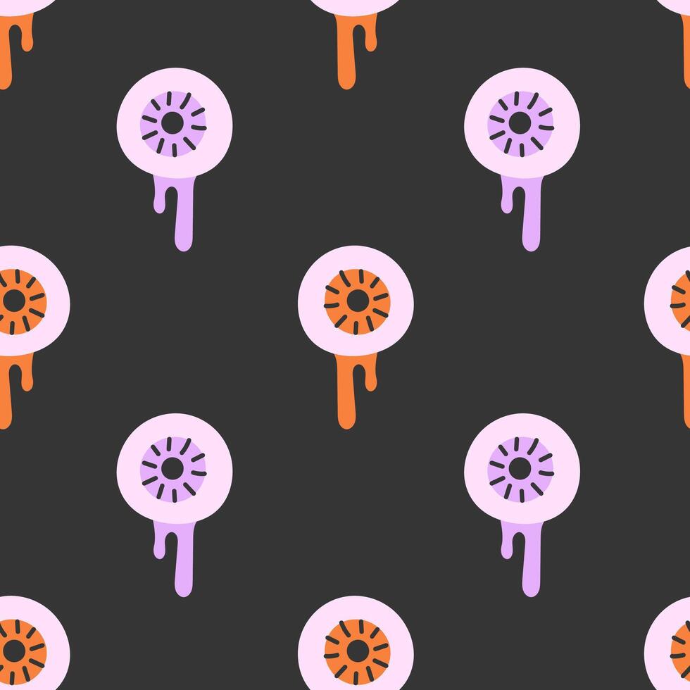 Halloween Eyeball Seamless Pattern vector