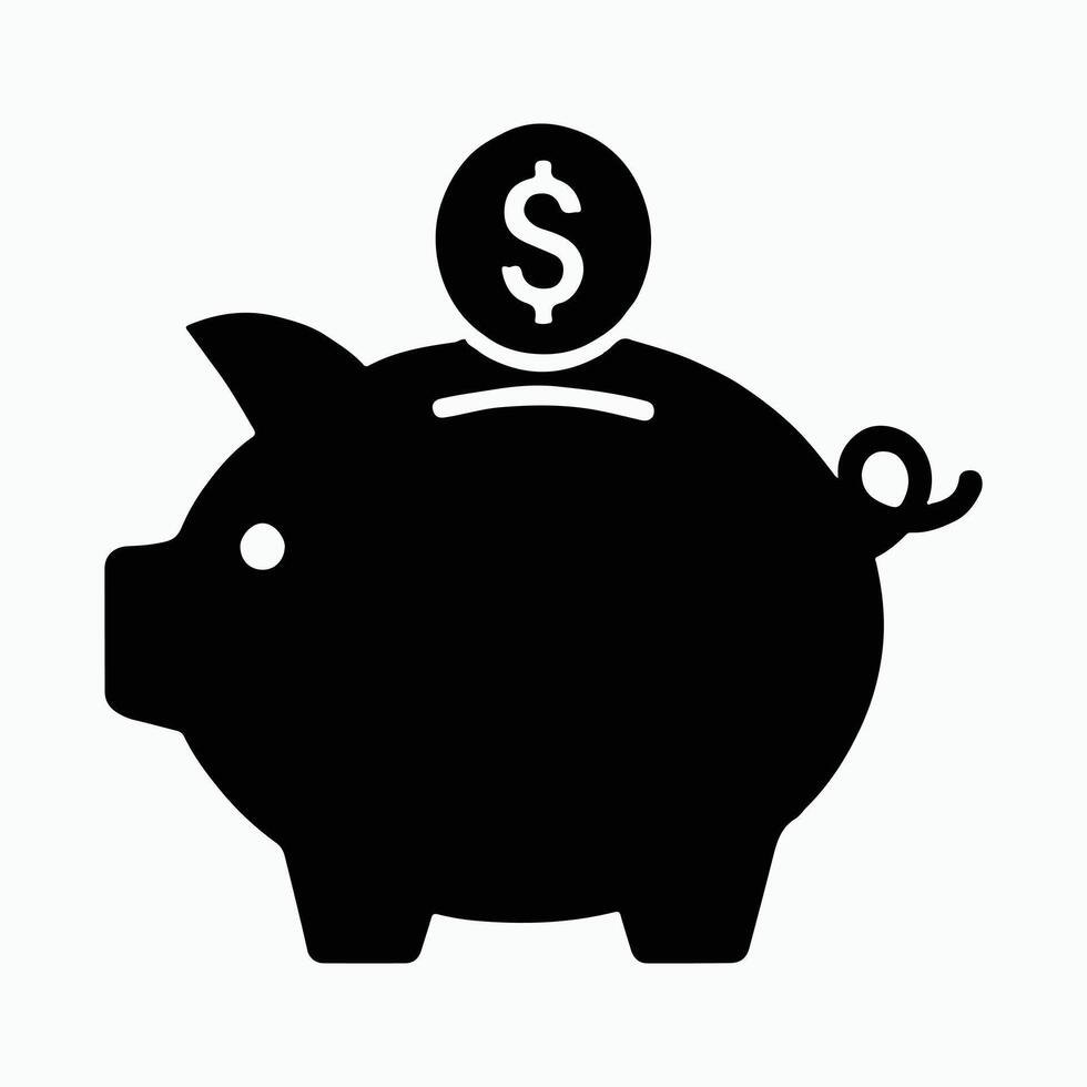 Minimalist Piggy Bank Symbol for Investment and Money Management vector