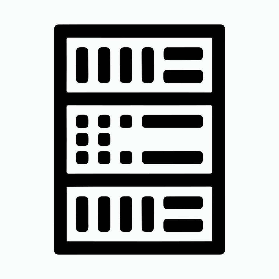 Flat Icon of Server Cabinets for Technology and Storage Design vector