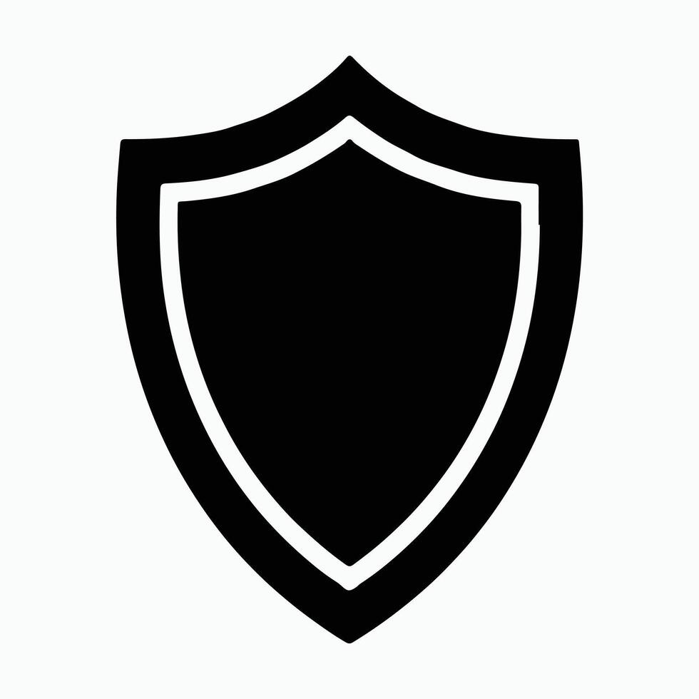 Black Shield Icon for Cybersecurity and Data Protection Themes vector