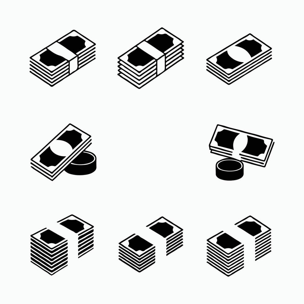 Stacks of Money with Different Arrangements vector