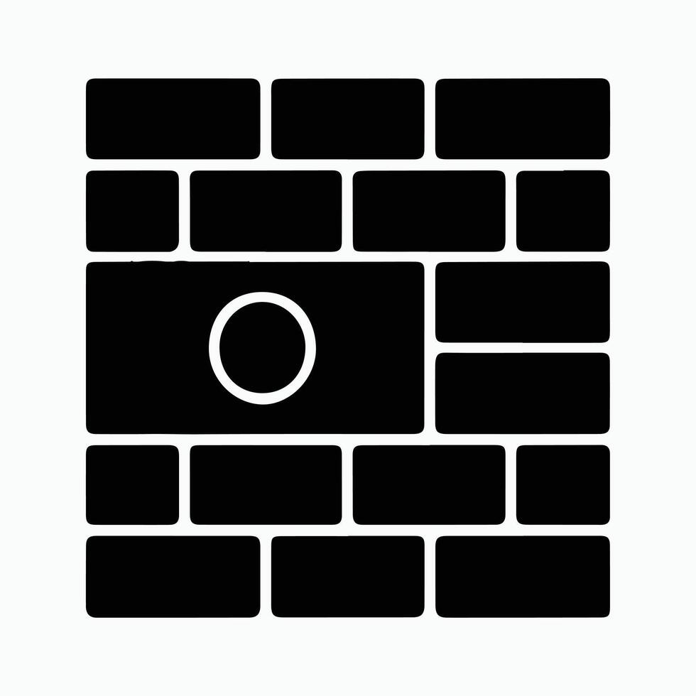 Flat Brick Firewall Icon for Network and Data Safety Projects vector