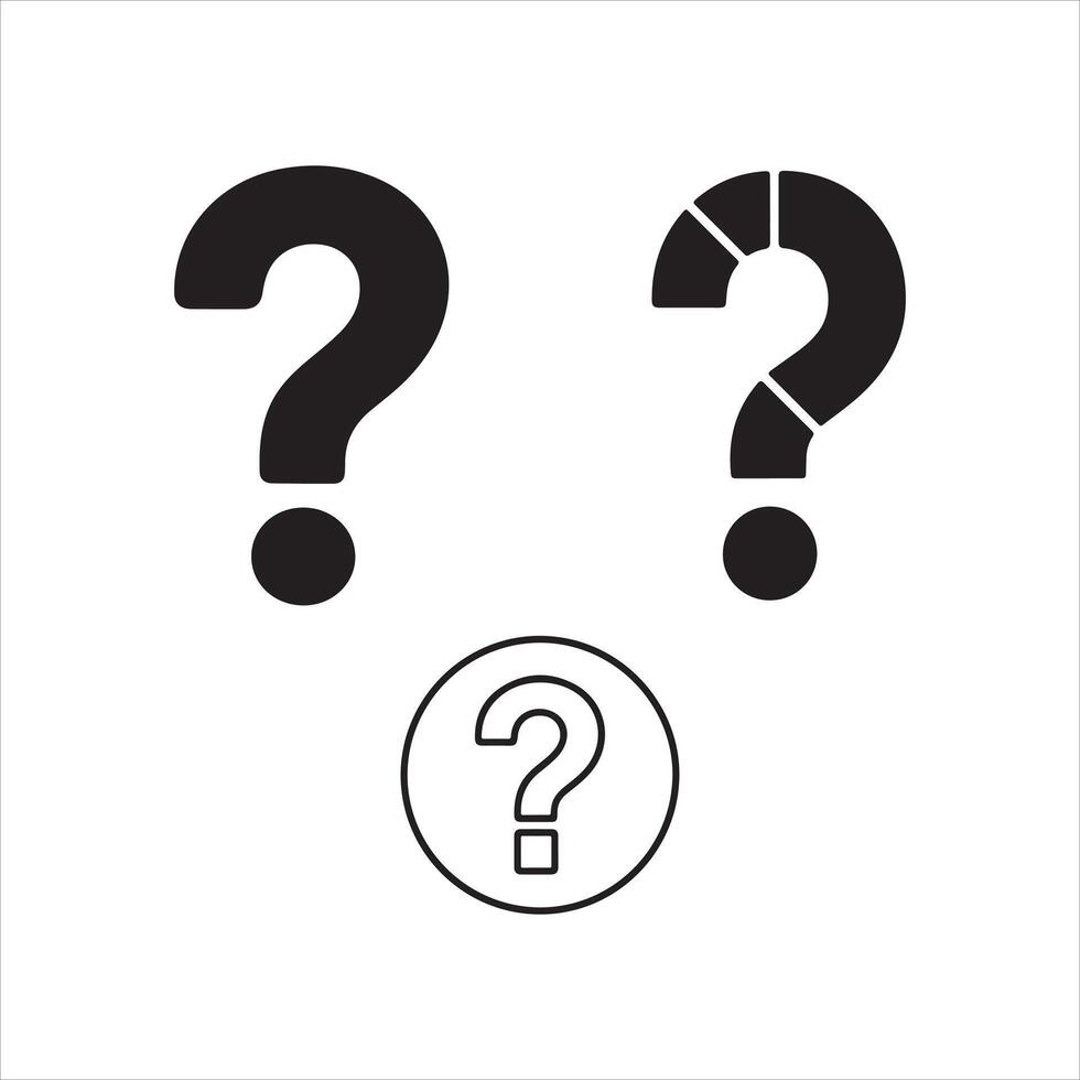 Three Different Question Mark Icons for Graphic Design vector