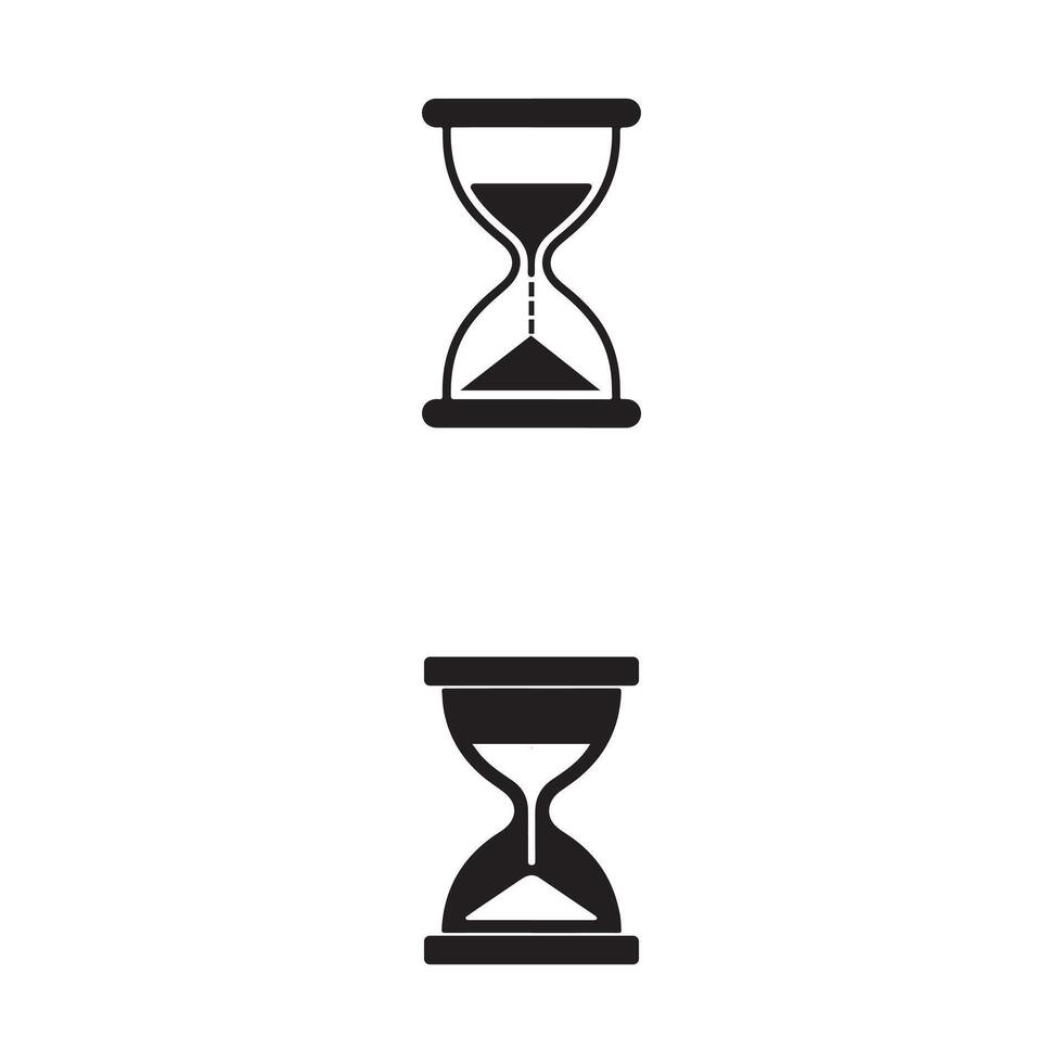 Two Classic Hourglass Icons Representing Time vector