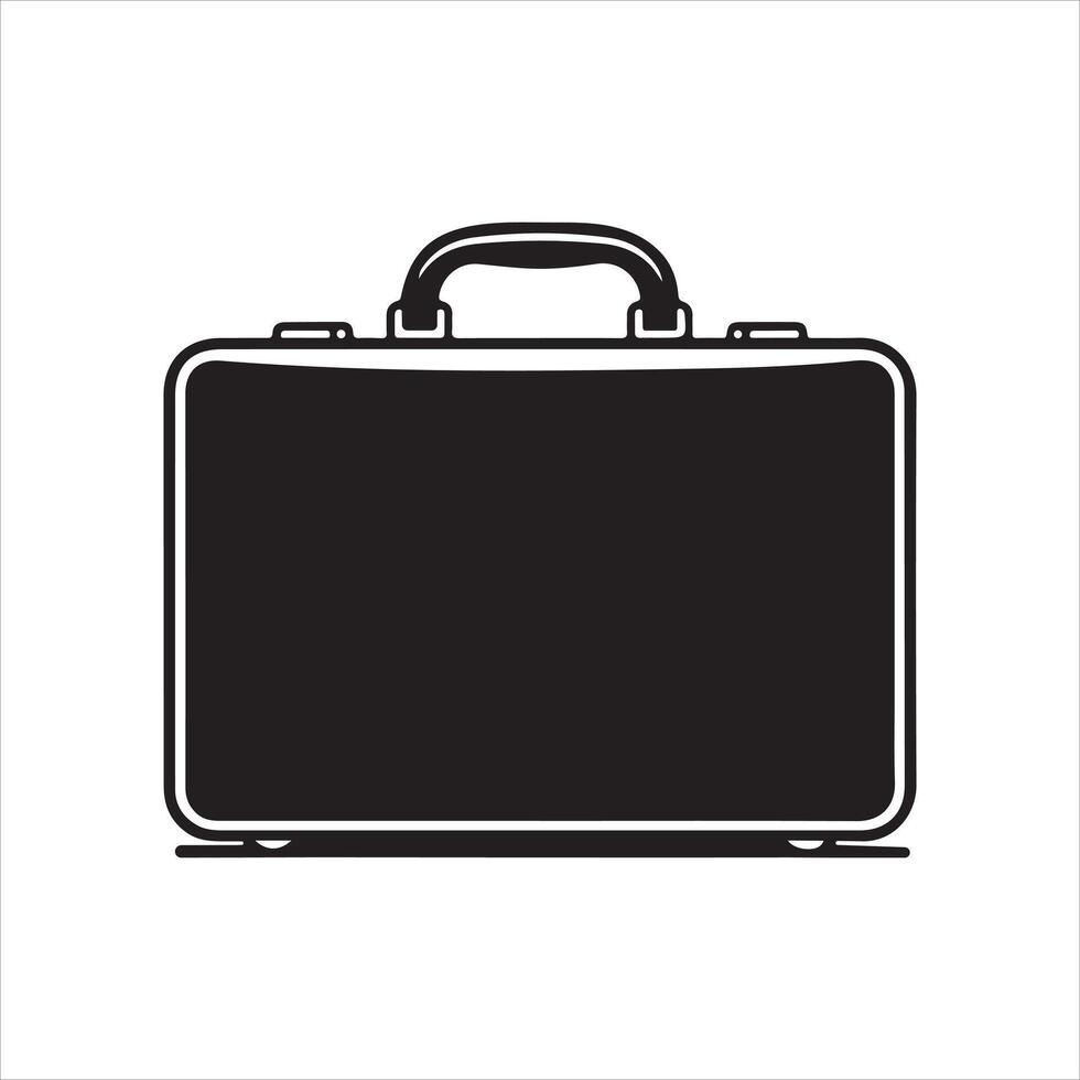 Simple Black Outline of a Briefcase vector