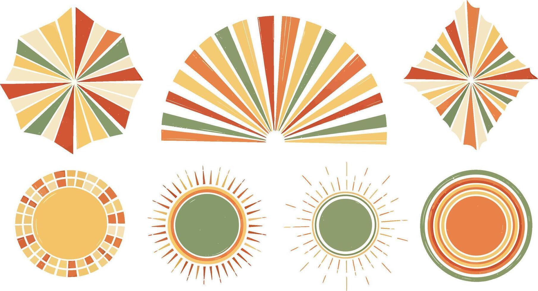 Retro sunburst design elements vector
