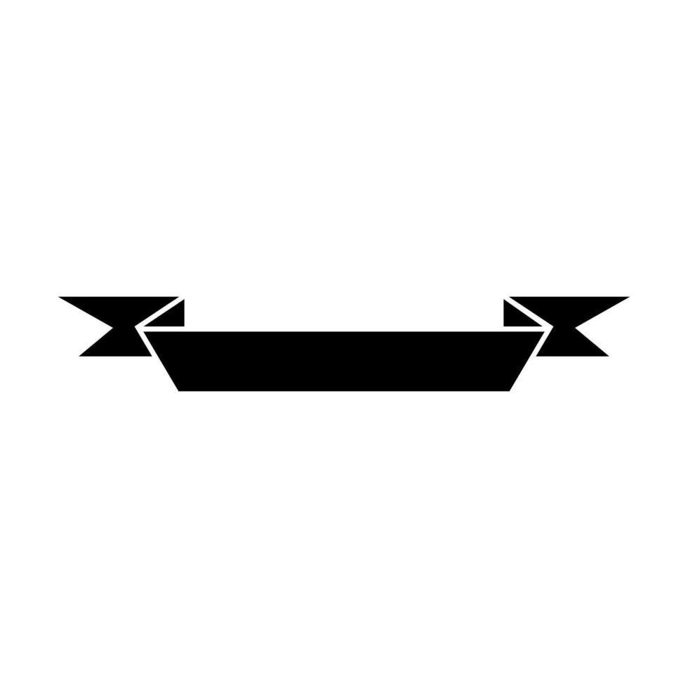 Ribbon Icon. Flat style black icon on white background. Banner ribon web sign. vector