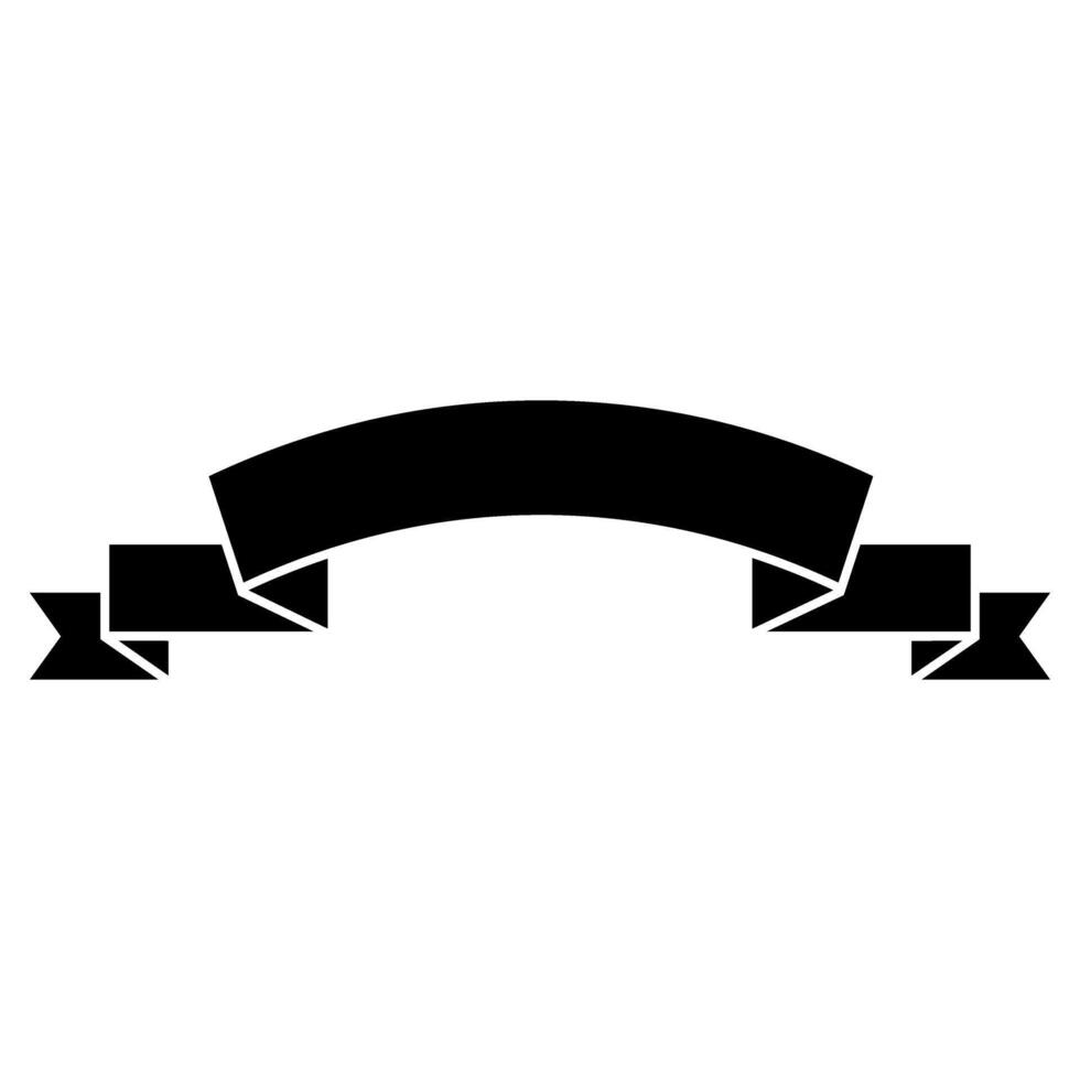 Ribbon Icon. Flat style black icon on white background. Banner ribon sign. vector