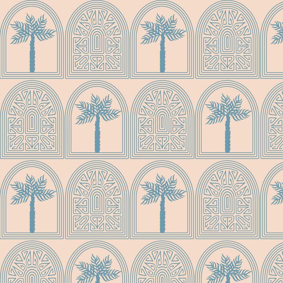 Palm tree geometric pattern design vector
