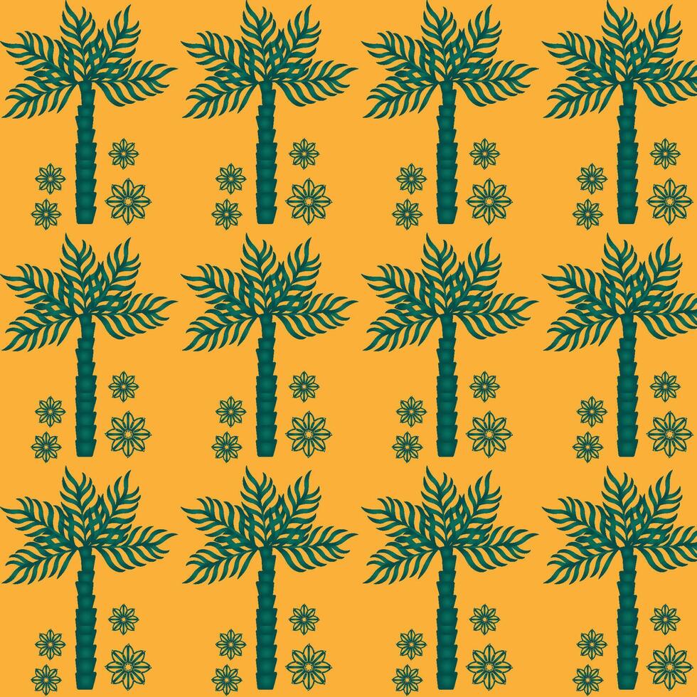 Tropical palm tree pattern design vector