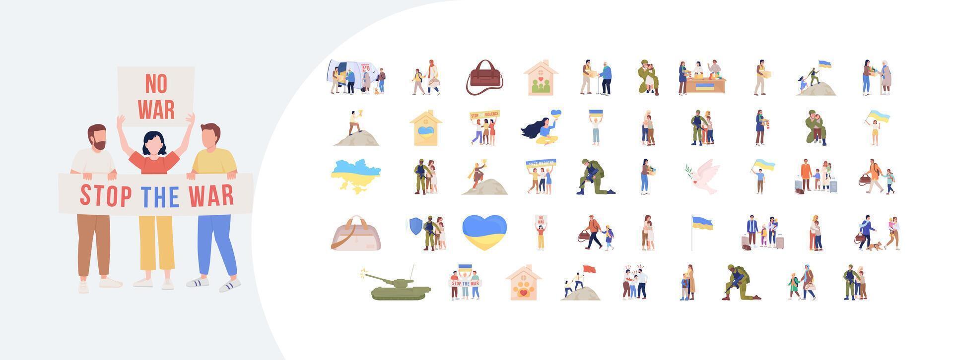 People protesting against war illustration vector
