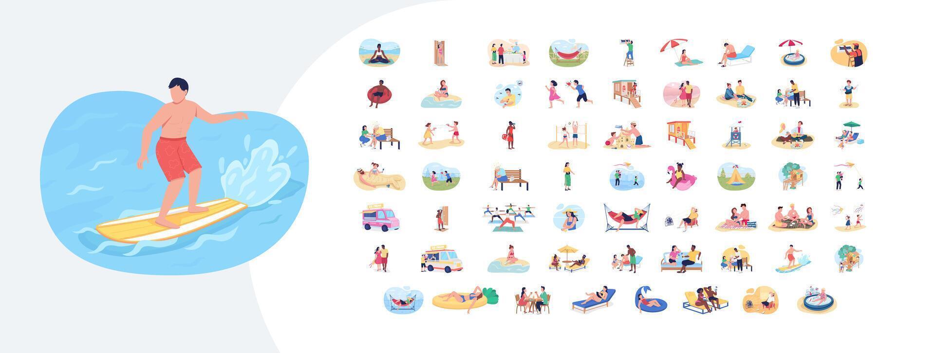 Surfer riding a wave illustration vector
