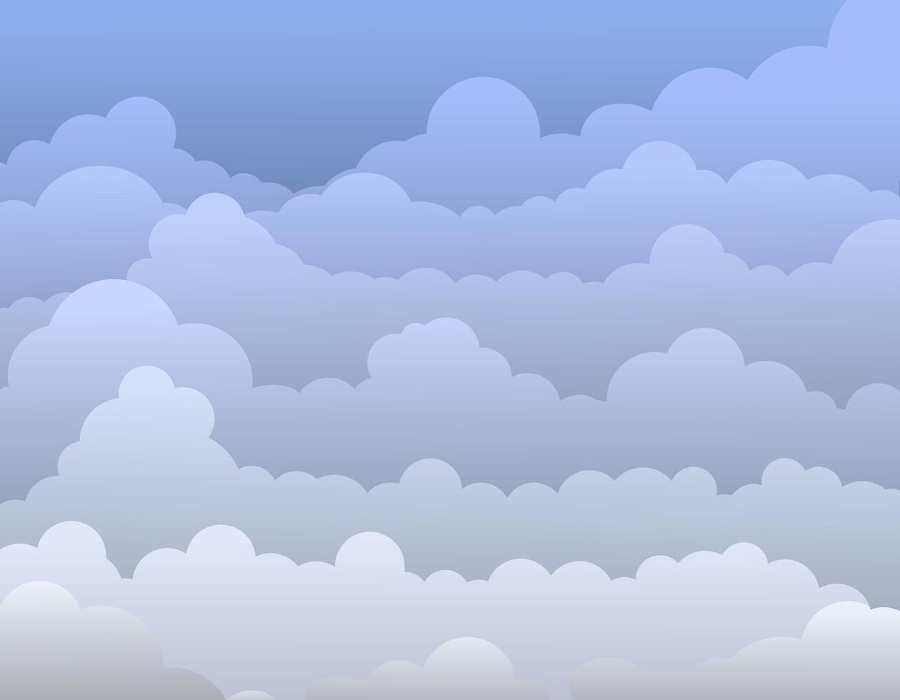 Abstract clouds in blue colors. The clouds in the sky are drawn with a gradient. vector