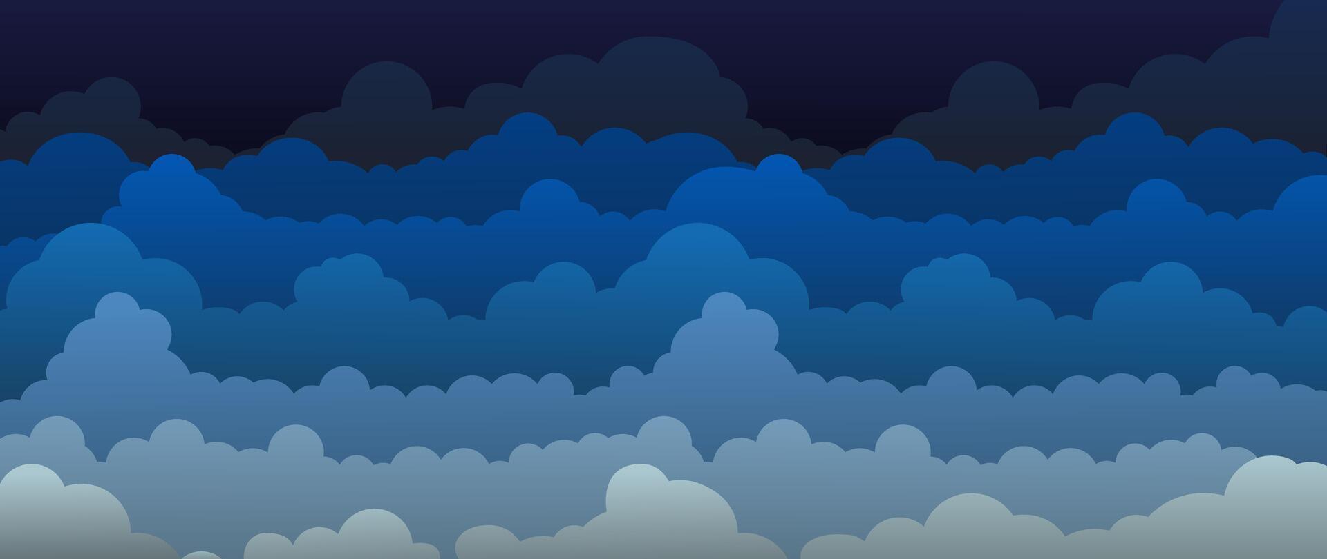 The clouds in the sky are drawn with a gradient. Abstract clouds in blue colors. vector