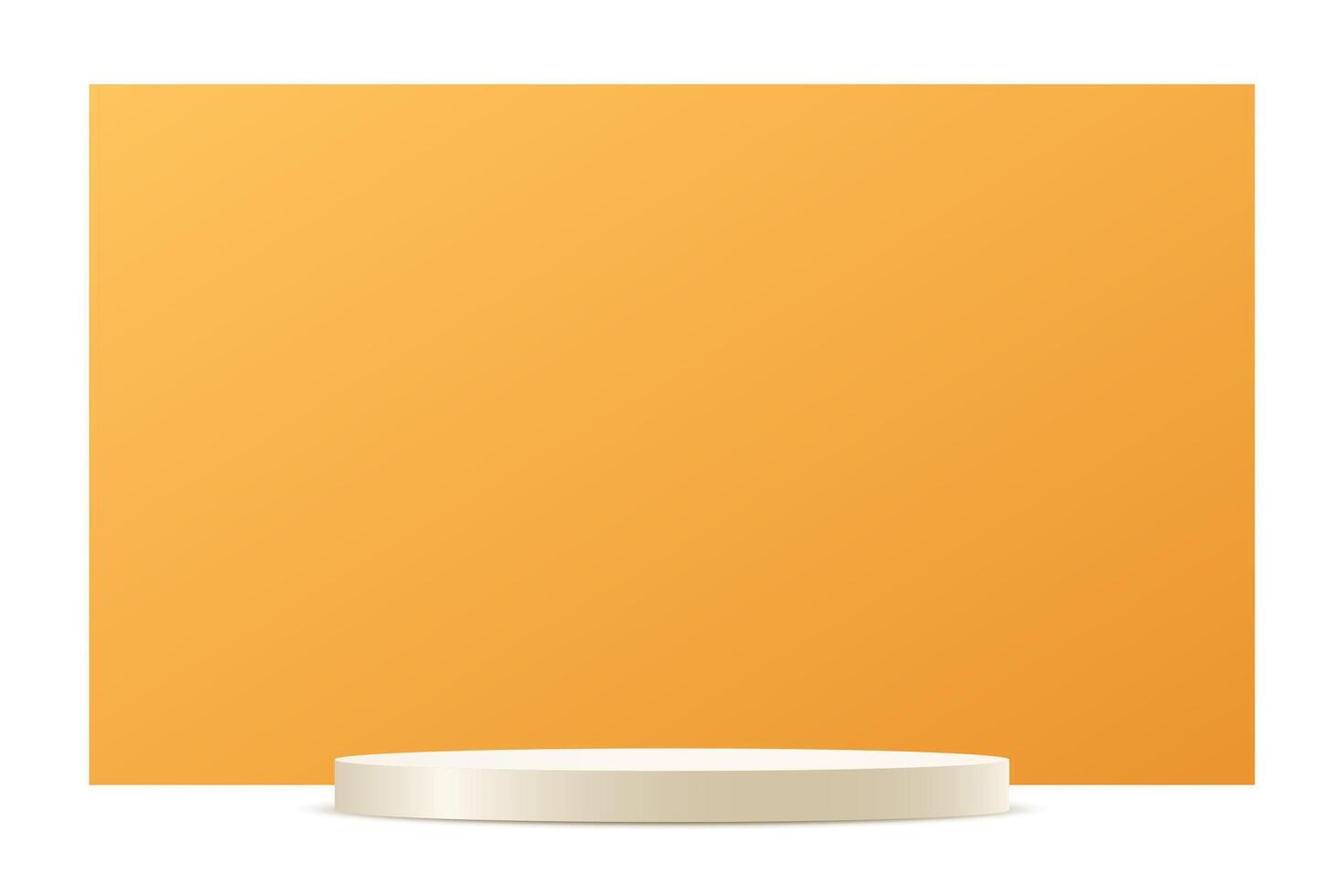Yellow background 3d with beige podium Space for selling products on the website. illustration. vector