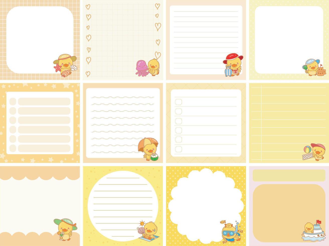Cute animal-themed stationery design vector