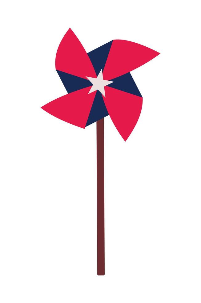Pinwheel icon in Texas flag. illustration of a childrens spinner vector
