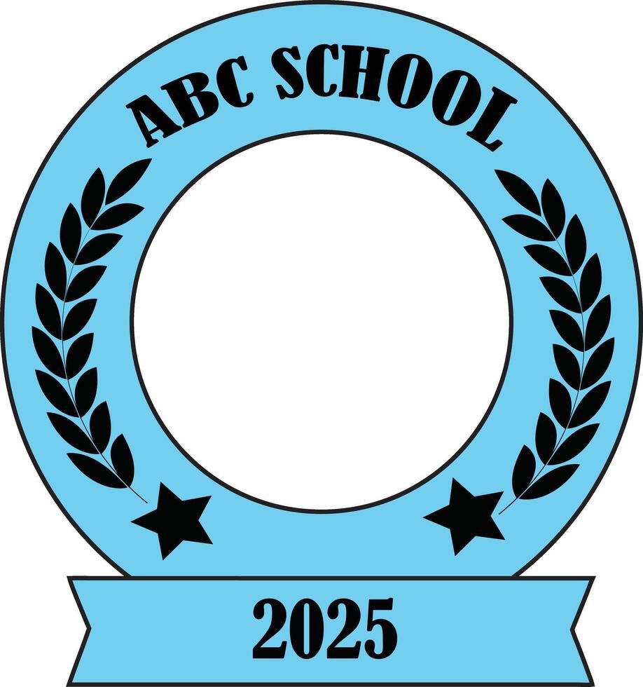 ABC school laurel wreath award certificate template with year 2025 vector