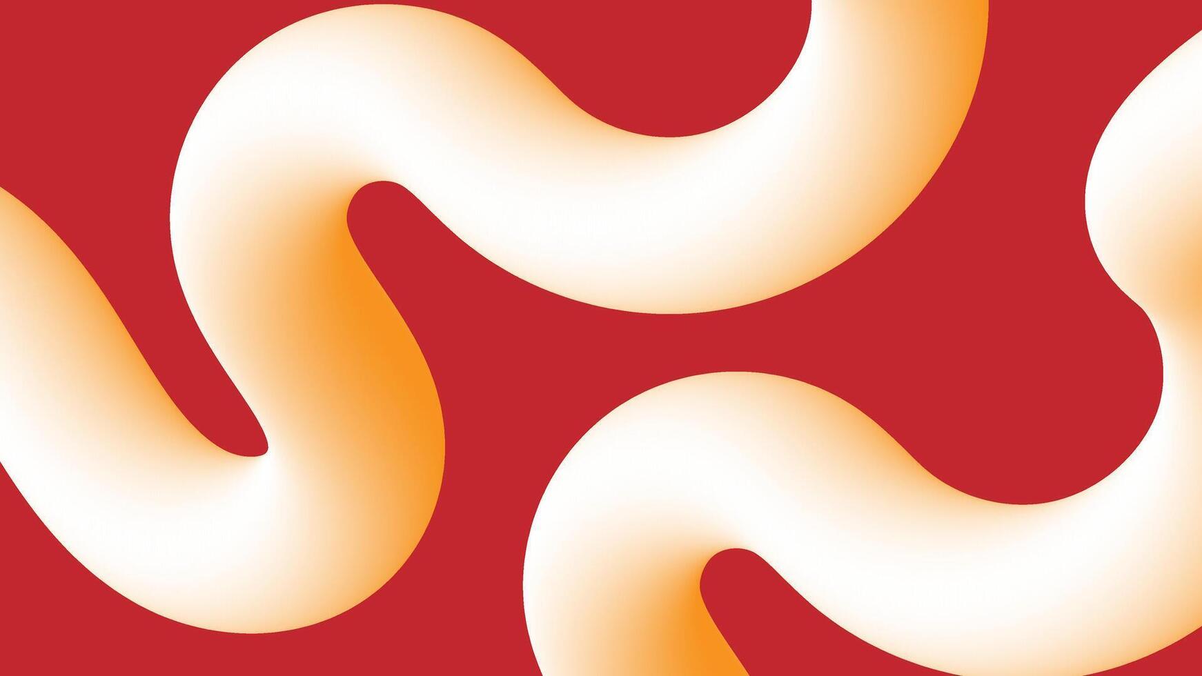 3d spiral curve illustration on red background vector