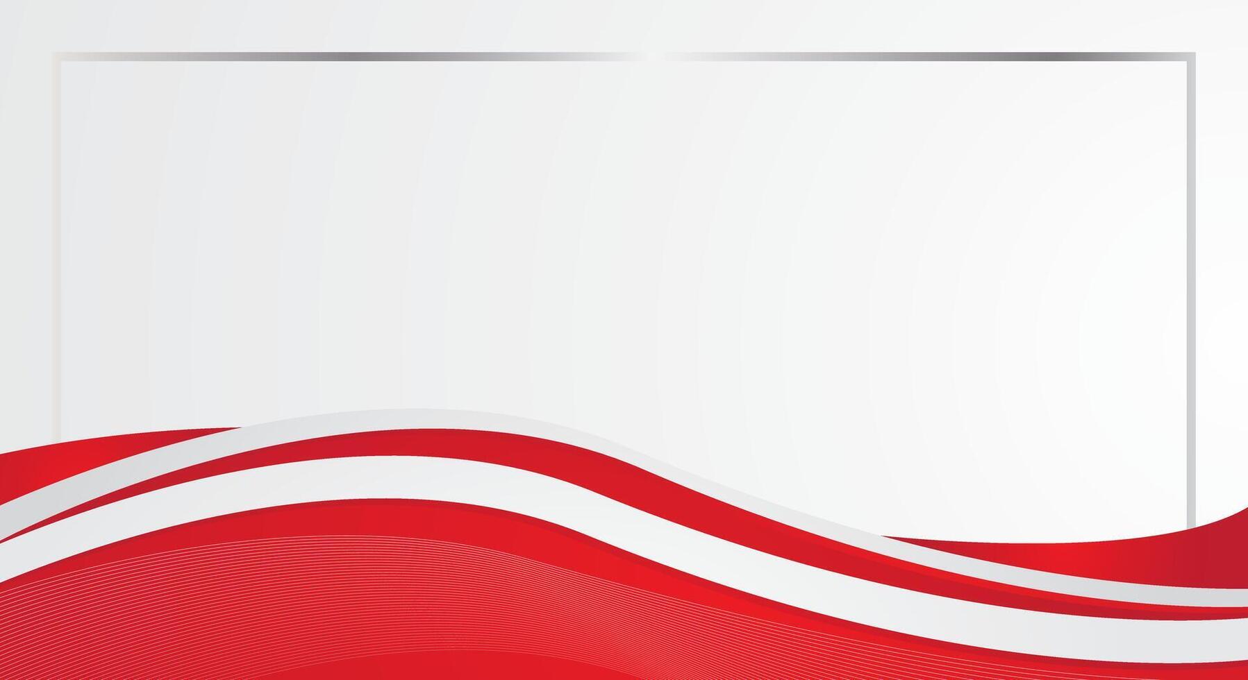 Red and white flag wave abstract digital background for certificate vector