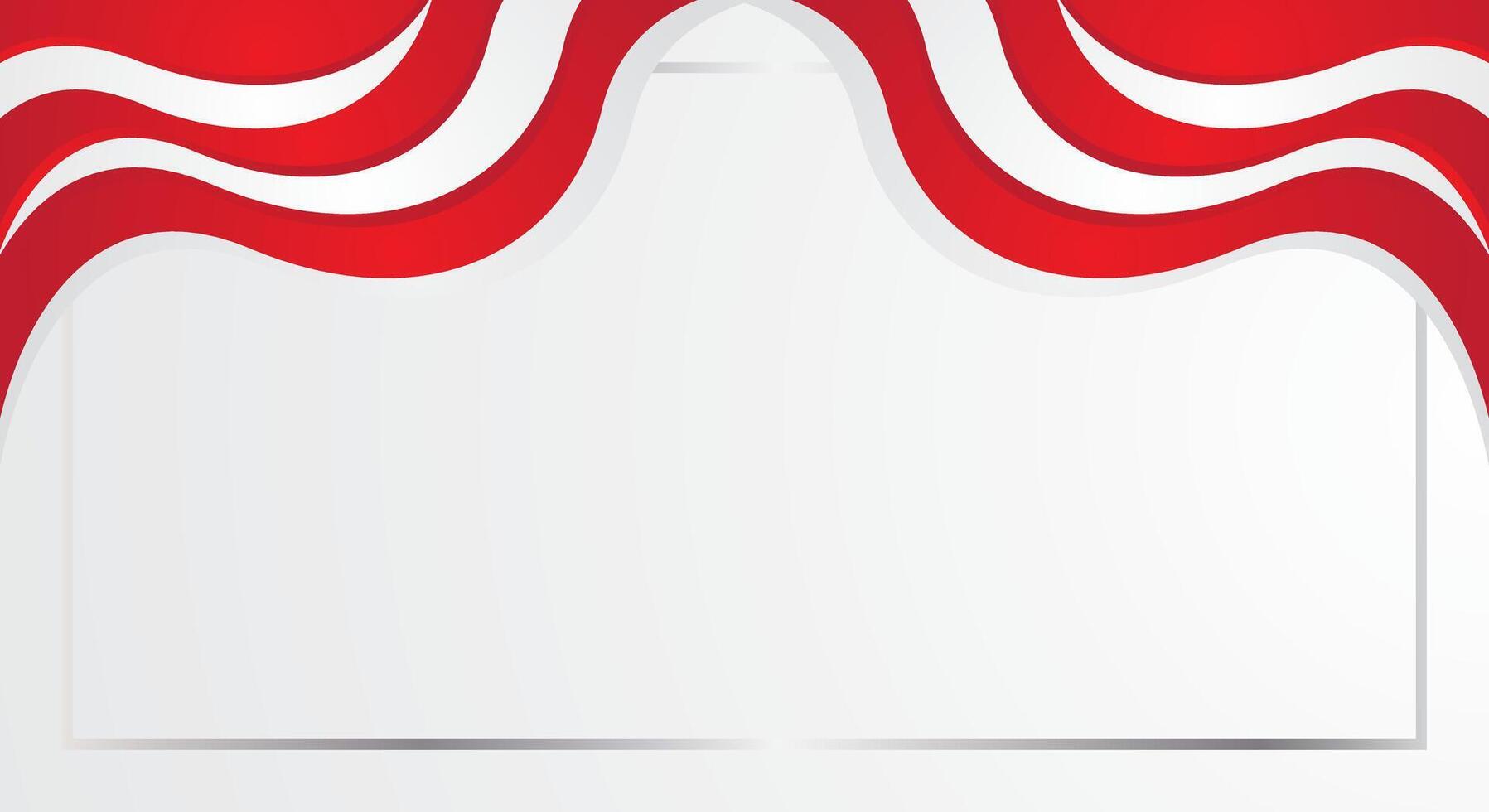 Red and white flag wave abstract background for certificate vector