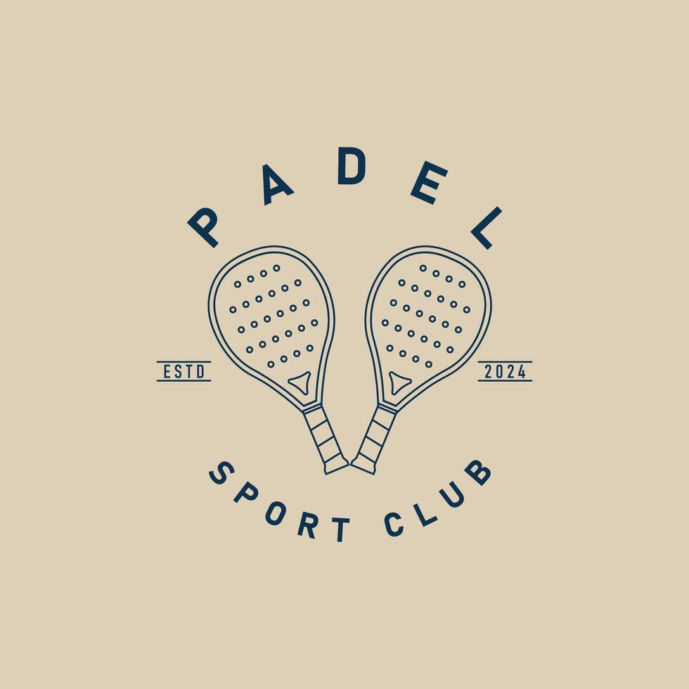 padel line art logo, tennis logo icon symbol illustration design graphic vector