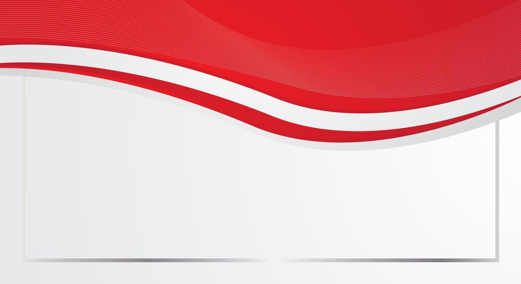 Abstract red white flag wave background for certificate vector