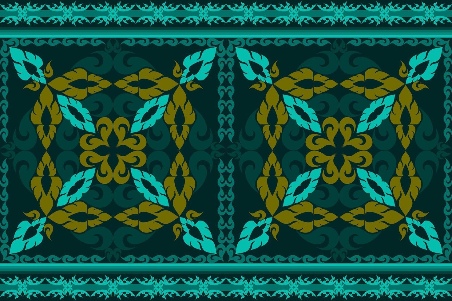 Thai patterns made from geometric shapes are used as carpet patterns and local fabric patterns. vector