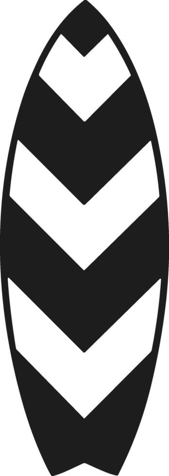 Chevron Pattern Surfboard Silhouette Illustration vector