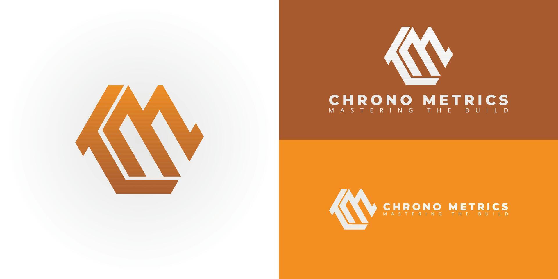 Modern angular CM emblem for architecture and construction. This logo represents precision, strength, and innovative design, making it ideal for firms that shape the future. vector